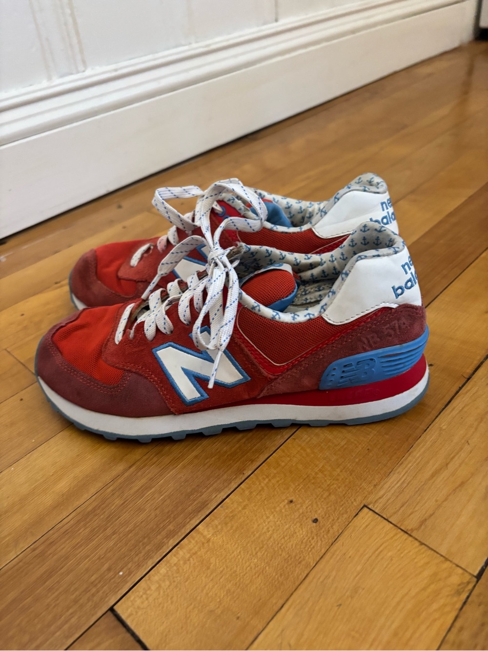 New Balance Red with Blue sneakers size 6